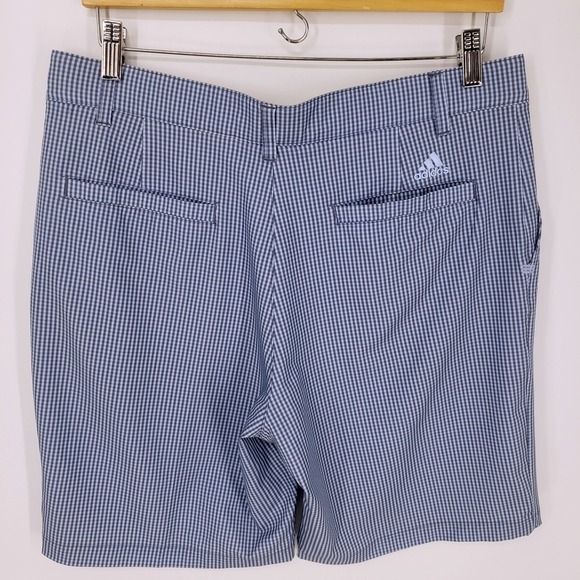 Adidas Plaid Golf Shorts Mens 32 Blue Check Stretch Performance Athletic Gingham - Picture 2 of 10